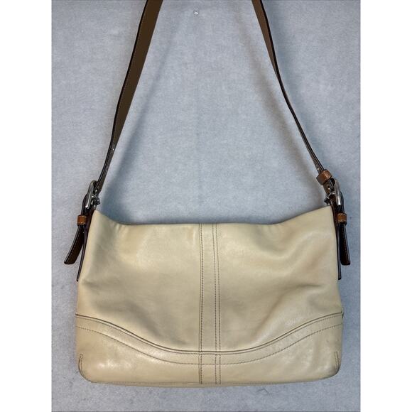Coach Handbags - Coach Hamilton Beige Leather Convertible Cross-body Shoulder Handbag F10939 EUC
